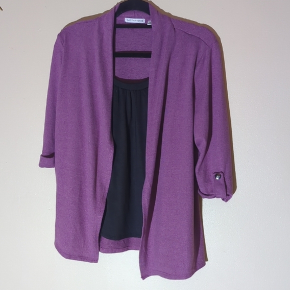 Notations Women's Lavender Open-Front Blazer - Picture 2 of 8